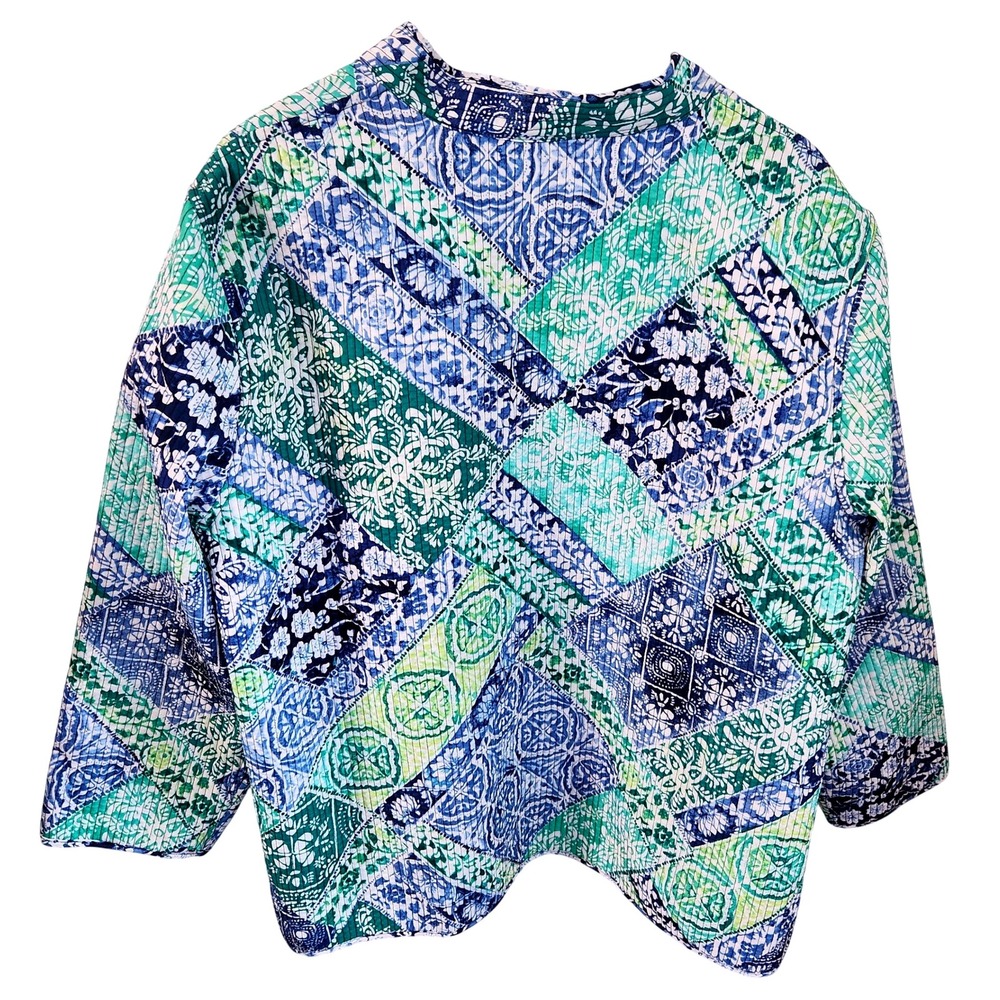 Alfred Dunner Quilted Patchwork Open Jacket Bohem… - image 6